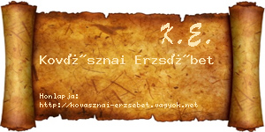 Kovásznai Erzsébet névjegykártya